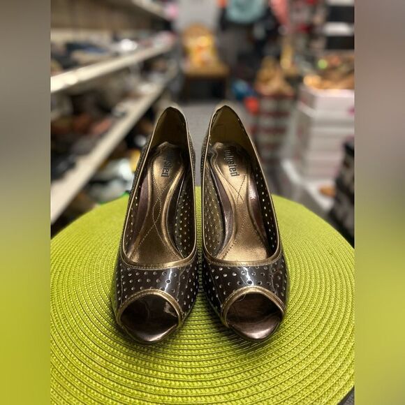 Unlisted Sz. 8.5 Brown Open Toe Heels - Picture 2 of 6